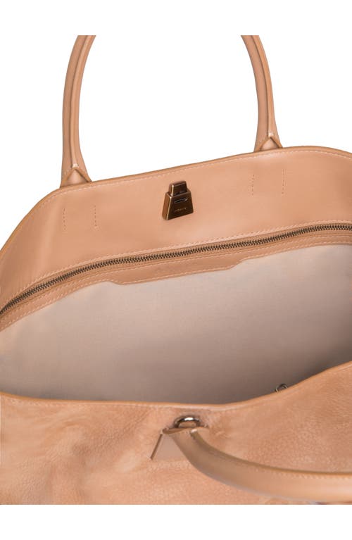 Shop Akris Medium Ai Two-tone Leather Shoulder Bag In 439 Camel/black