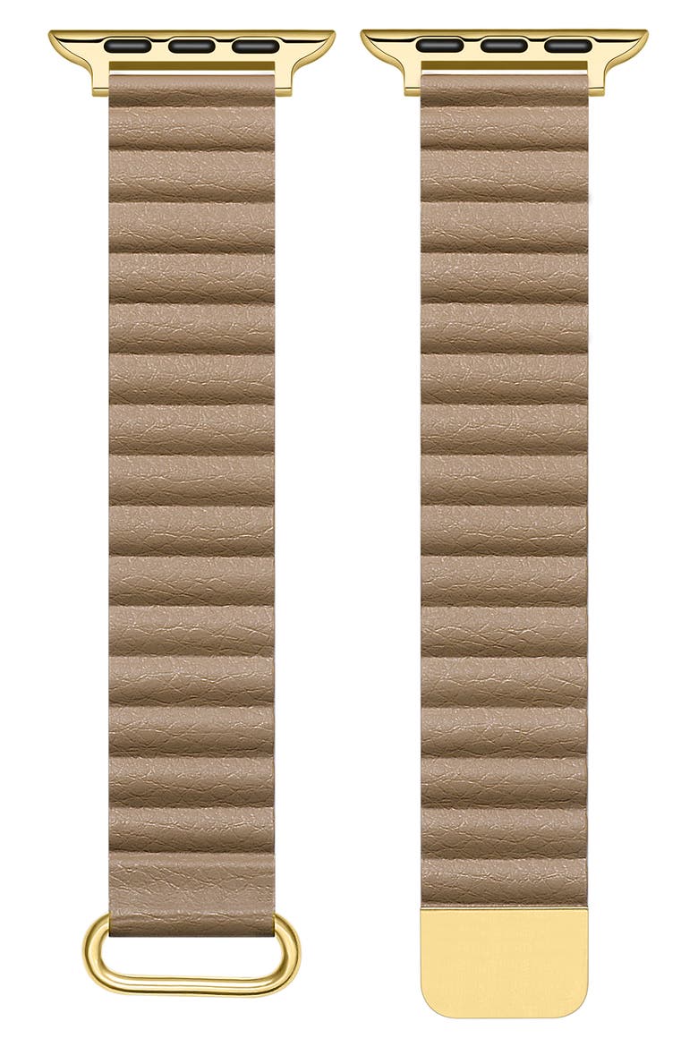 Dakota Faux Leather Apple Watch® Watchband, Main, color, TAN