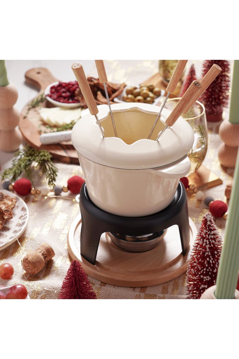 Cast Iron Fondue Set, Alternate, color, White