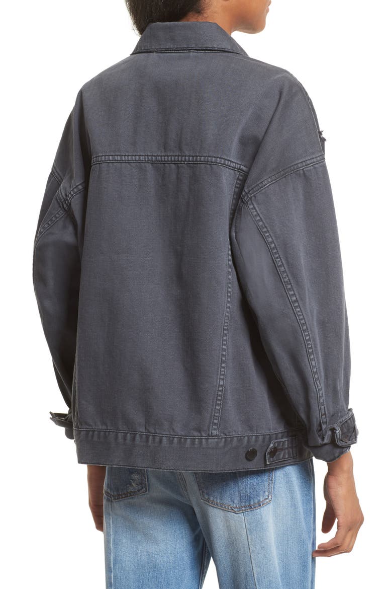 Denim Trucker Jacket, Alternate, color, BLACK
