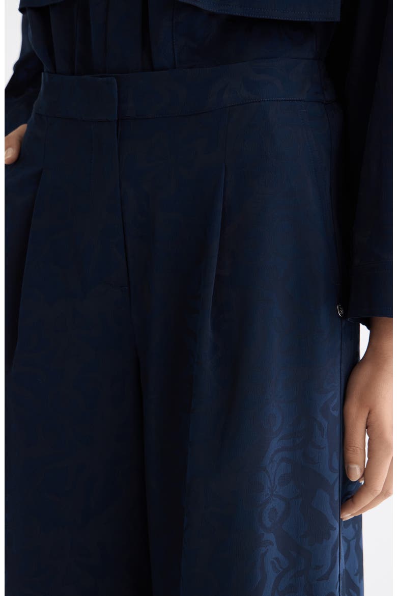 Eleni Jacquard High Waist Wide Leg Pants, Alternate, color, SKY CAPTAIN