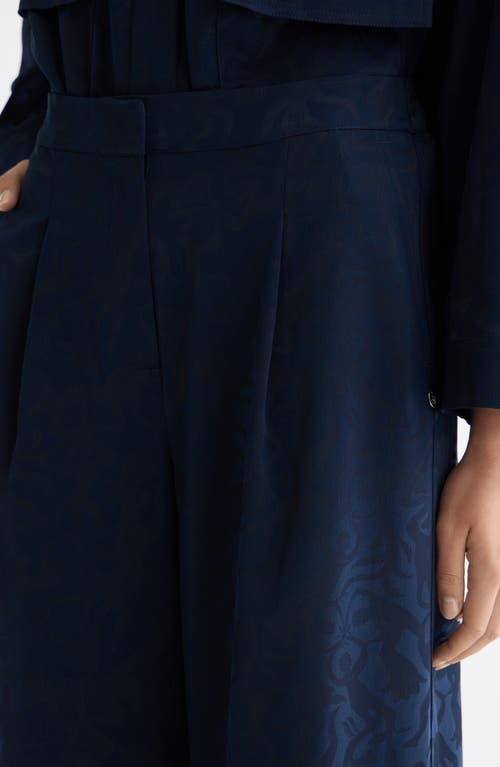 Scotch & Soda Eleni Jacquard High Waist Wide Leg Pants In Blue