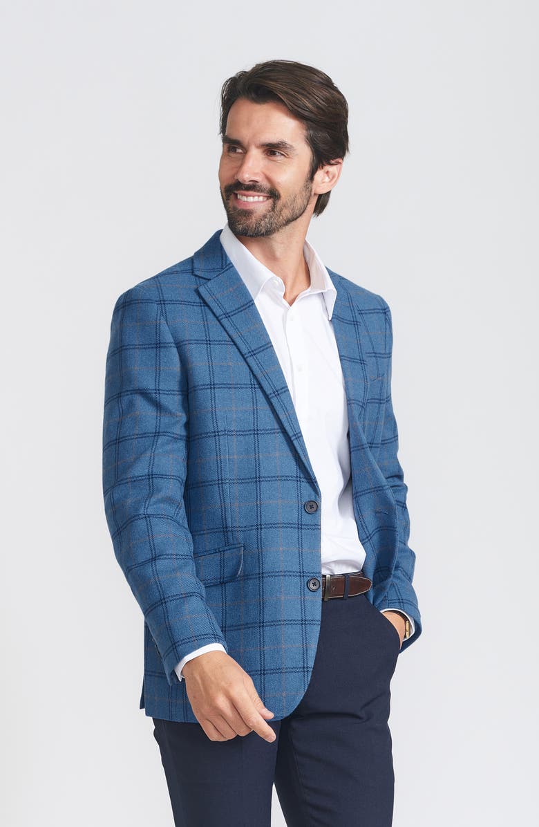 SAVILE ROW CO Plaid Sport Coat, Alternate, color, Blue