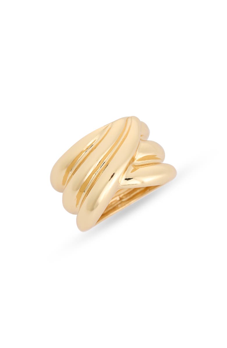 NORDSTROM RACK Textured Saddle Ring, Main, color, Gold