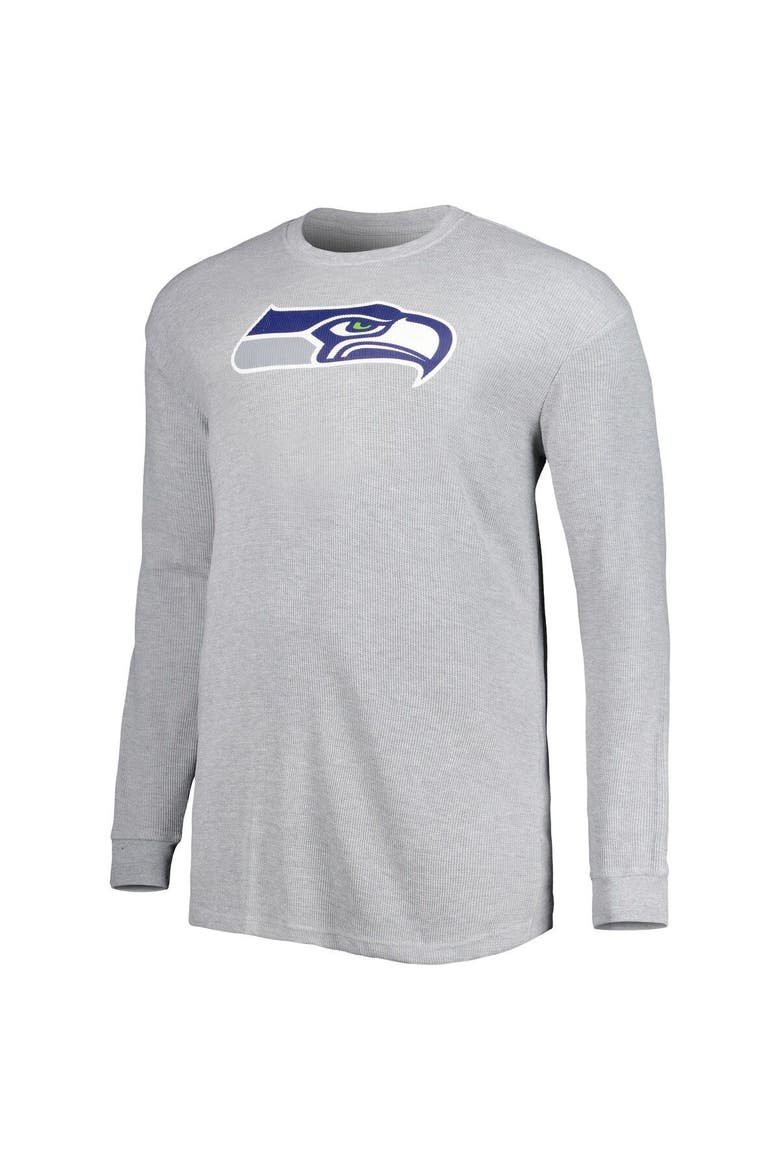 Men's Heather Gray Seattle Seahawks Big & Tall Waffle-Knit Thermal Long Sleeve T-Shirt, Alternate, color, Heather Gray