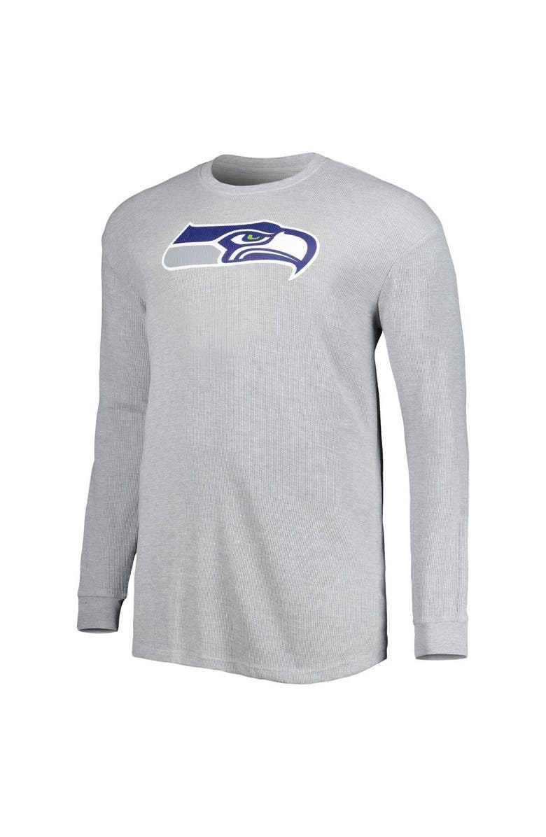 PROFILE Men's Heather Gray Seattle Seahawks Big & Tall Waffle-Knit Thermal Long Sleeve T-Shirt, Alternate, color,