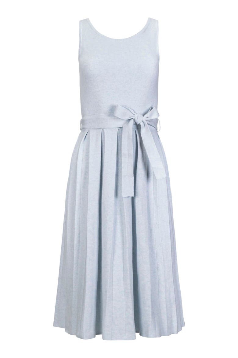 Women's Organic Pleated Sweater Knit Dress, Alternate, color, Light Blue Heather