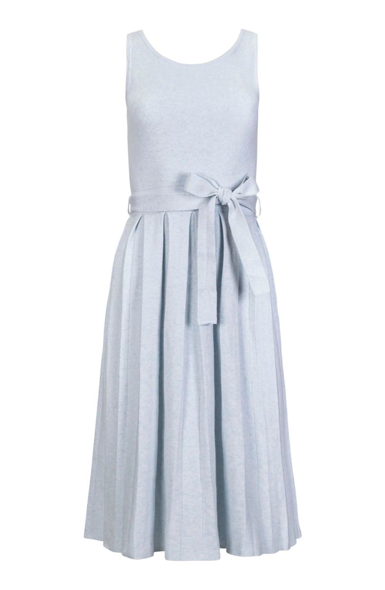 Hope & Henry Women's Organic Pleated Sweater Knit Dress, Alternate, color, Light Blue Heather