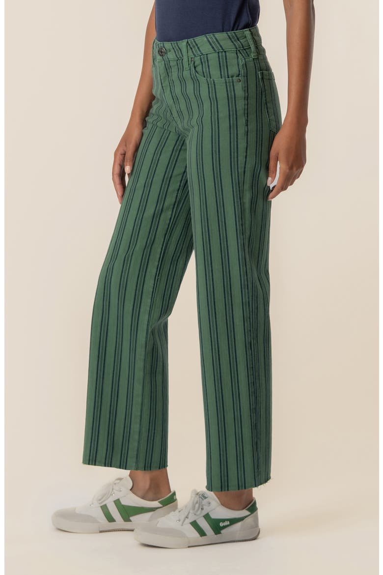 Stripe Stripe High Waist Wide Leg Jeans, Alternate, color, MATCHA GREEN