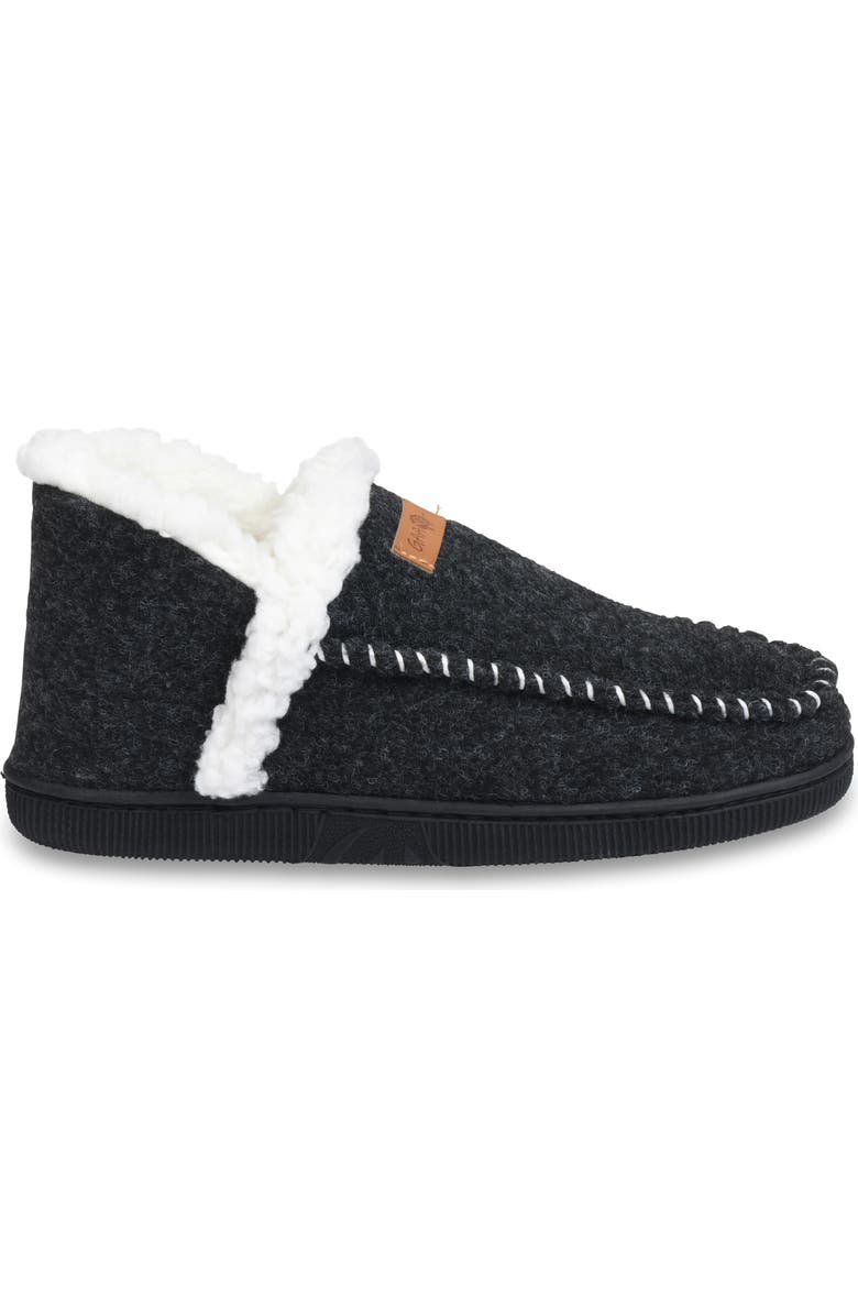 GAAHUU Faux Fur Moc Toe Slipper, Alternate, color, Black