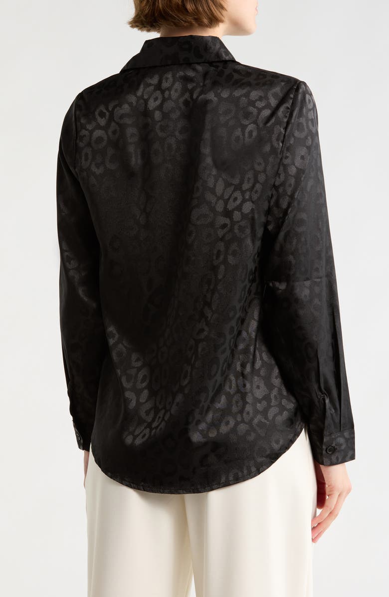 Forgotten Grace Leopard Button-Up Shirt, Alternate, color, Black