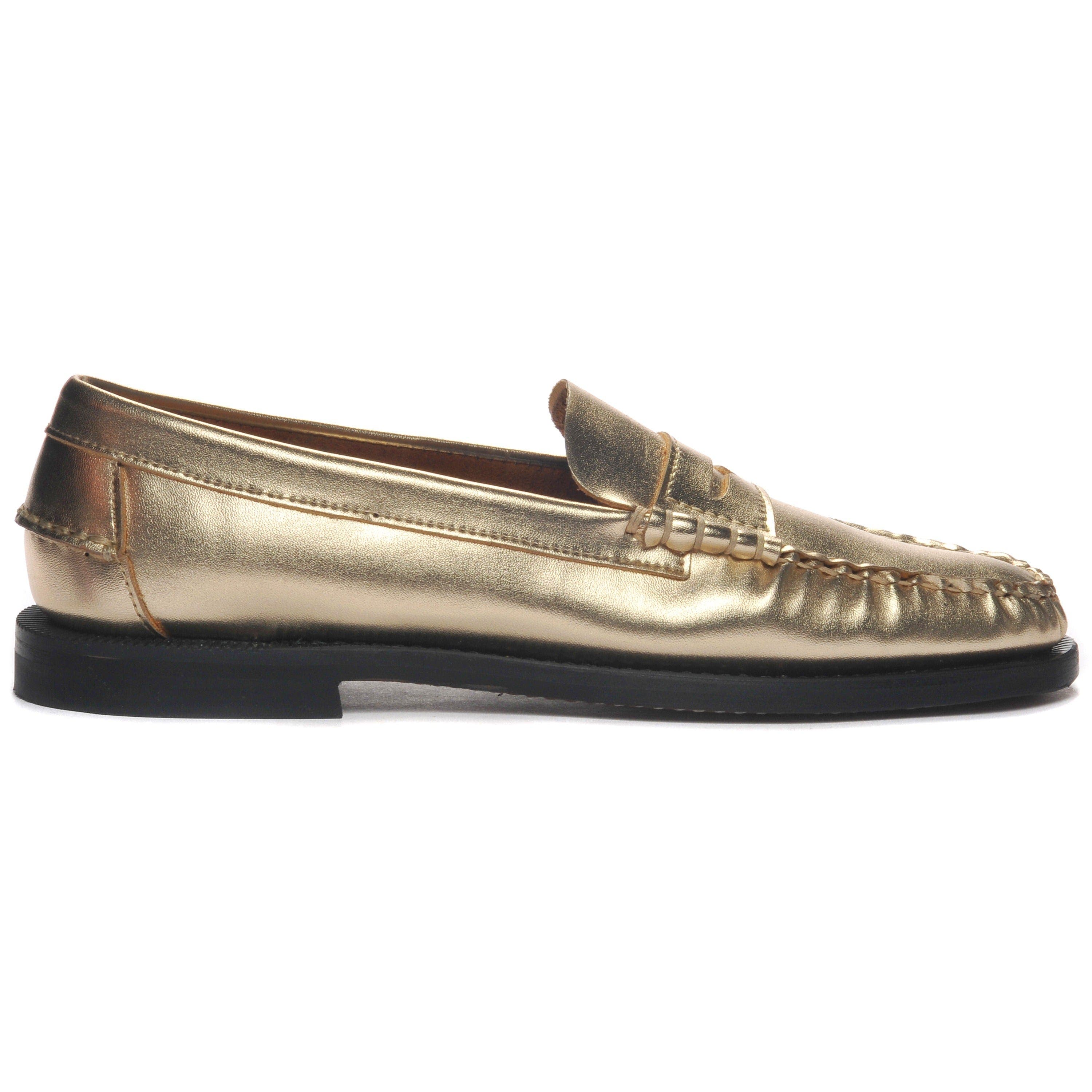 Sebago Dan Metallic Penny Loafer, Main, color, Gold