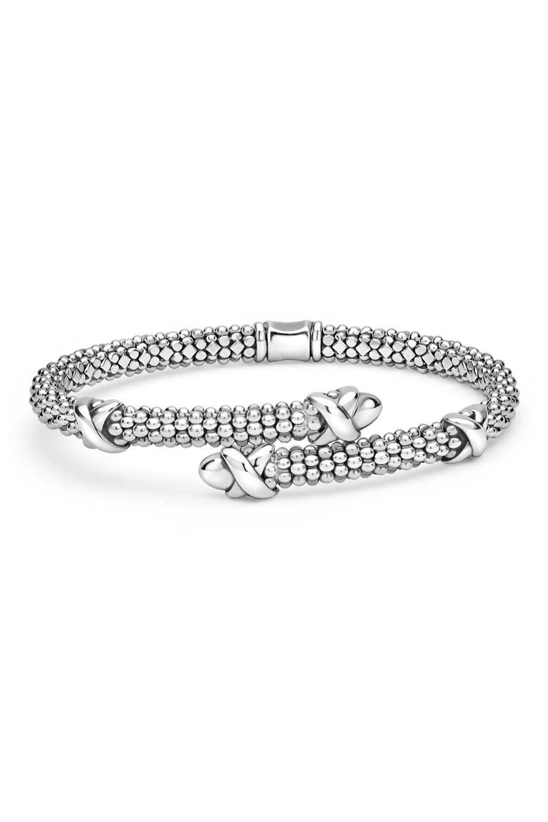 Embrace Caviar Versa Bypass Bracelet, Main, color, SILVER