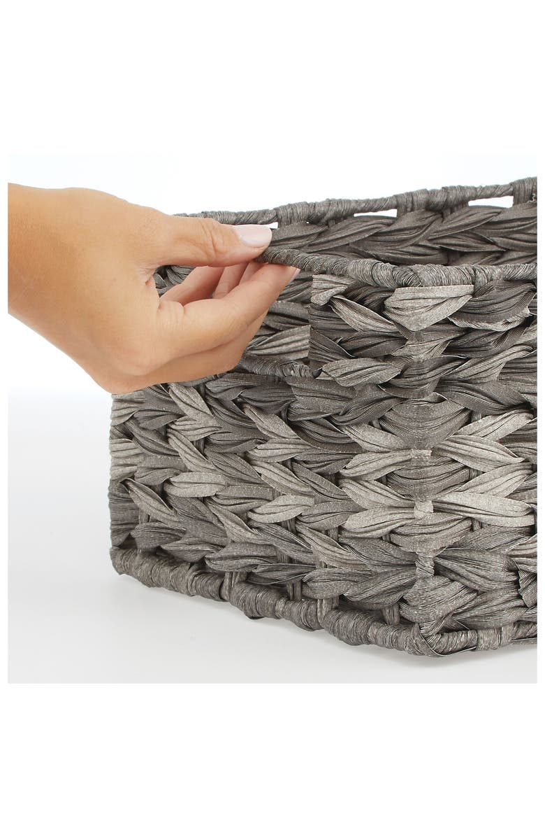 mDesign Woven Farmhouse Pantry Food Storage Bin Basket Box, 6 Pack, Alternate, color, Gray Ombre