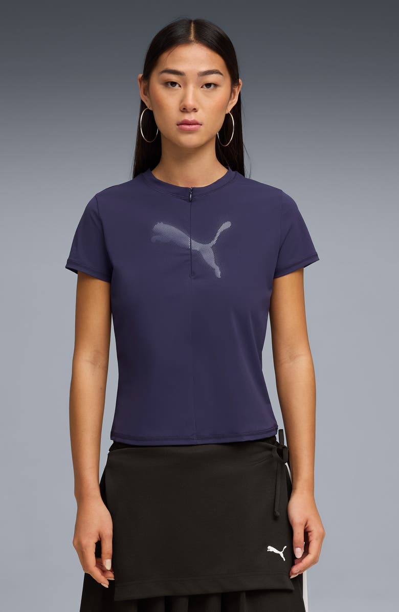 PUMA Dare to Slim Graphic Half Zip Top, Alternate, color, 