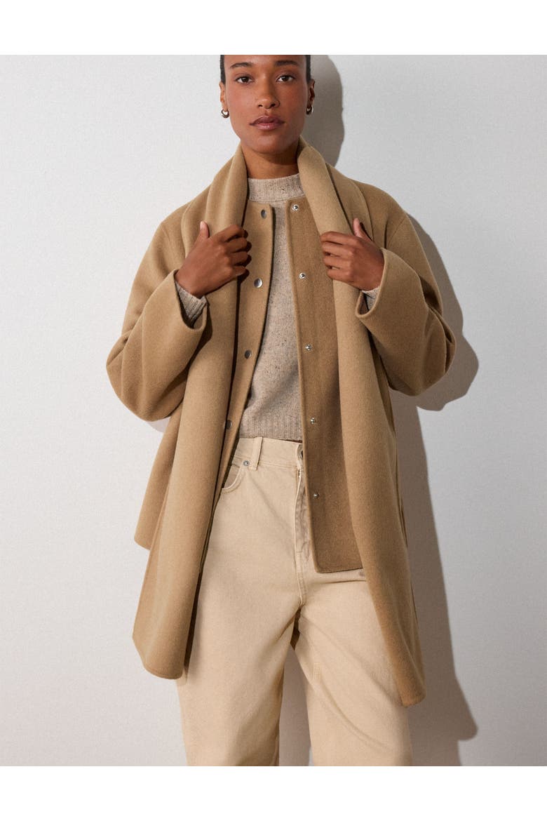 Double Faced Scarf Coat, Alternate, color, Camel