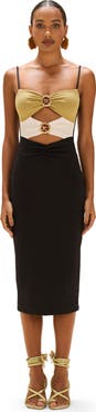 PatBO Jade Knit Cut Out Midi Dress