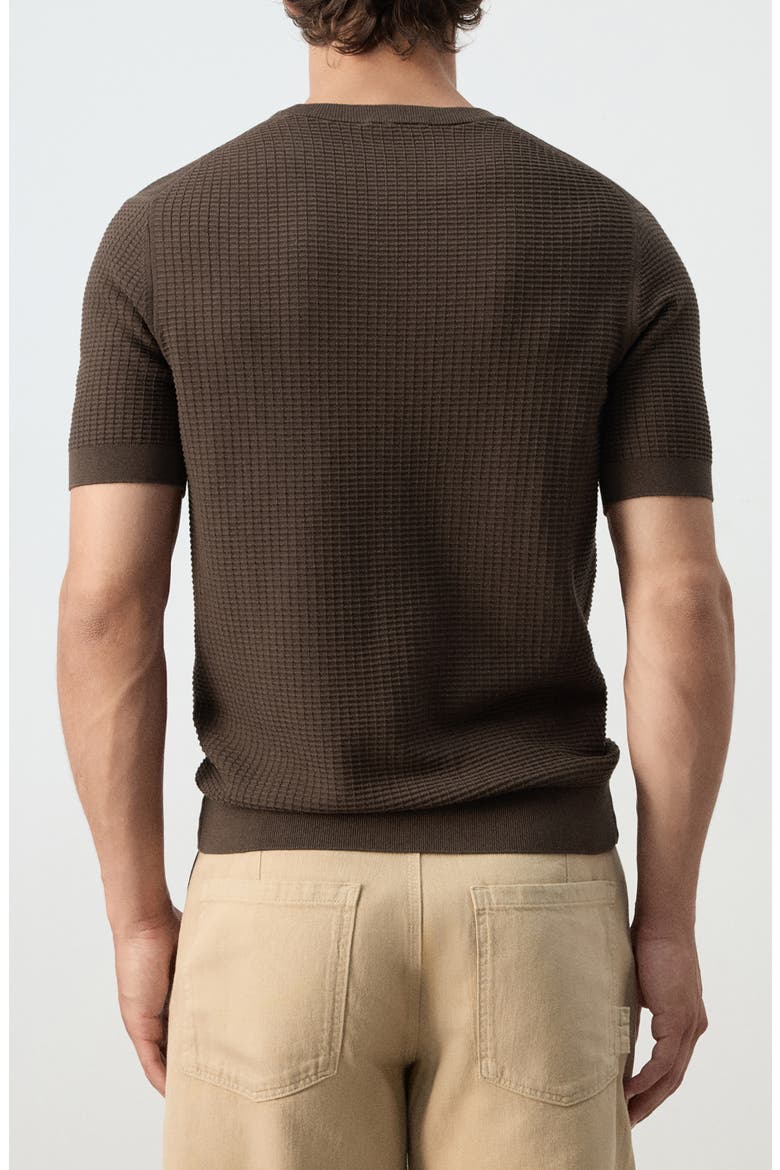 Waffle Knit T-Shirt, Alternate, color, BROWN