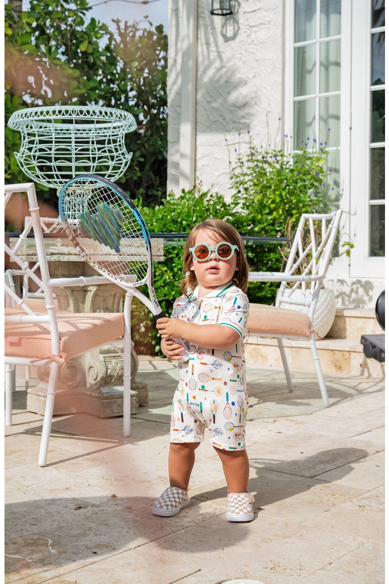 Love All Magnetic Polo Romper, Alternate, color, LOVEA