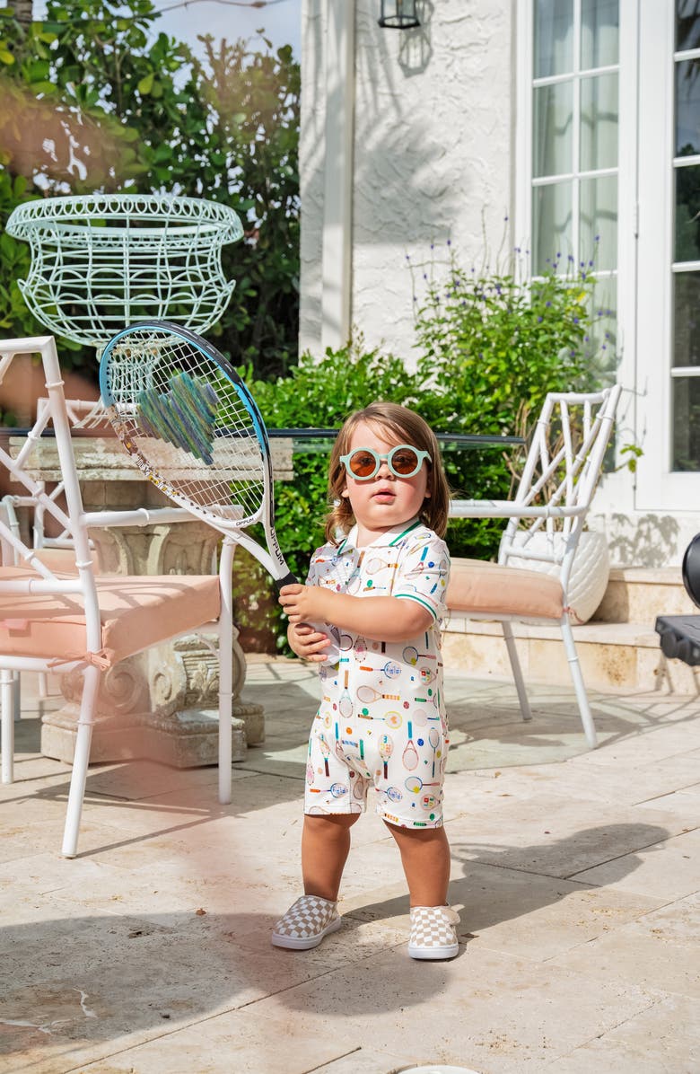 Magnetic Me Love All Magnetic Polo Romper, Alternate, color, Lovea