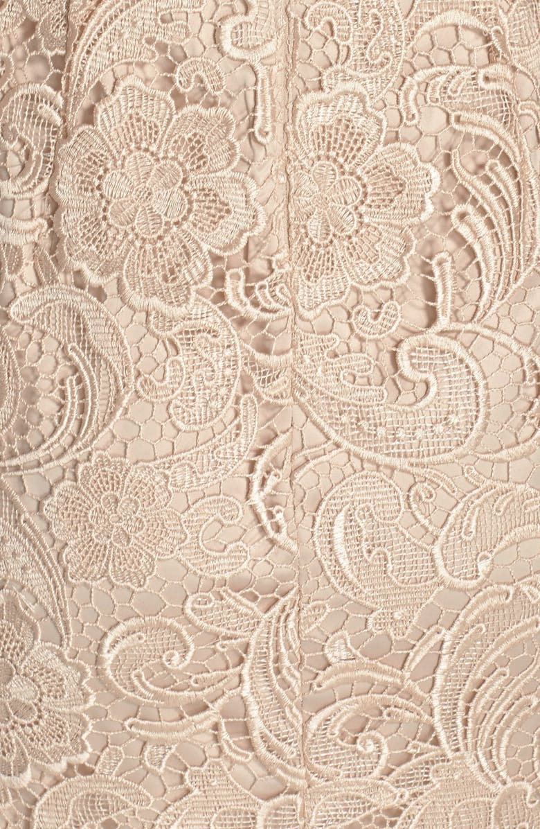 Adrianna Papell Illusion Yoke Guipure Lace Sheath Dress, Alternate, color,