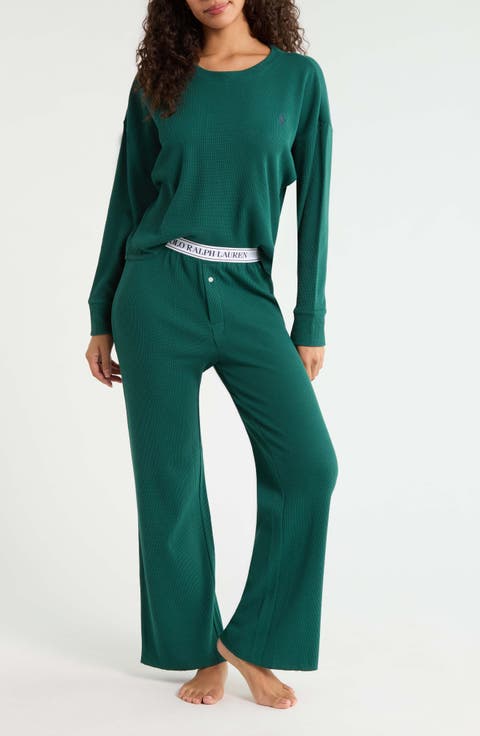 Stretch Cotton Blend Thermal Pajamas