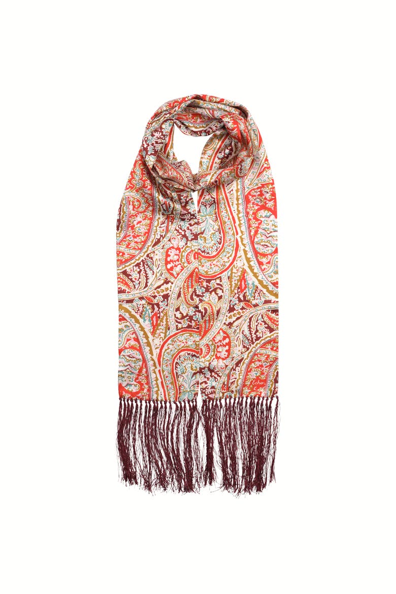 Paisley Tubular Fringe Scarf, Alternate, color, Multi