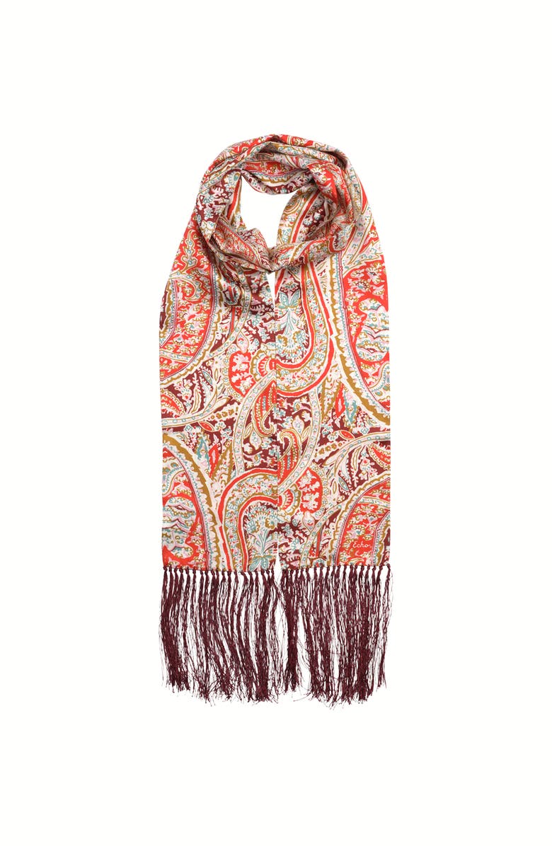 Echo Paisley Tubular Fringe Scarf, Alternate, color, Multi