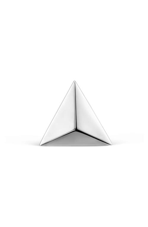 Maria Tash Faceted Triangle Single Threaded Stud Earring In White Gold