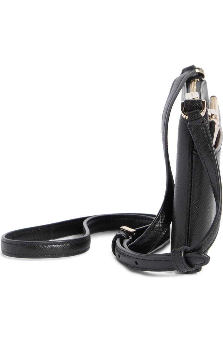 Kate Spade New York textured leather crossbody bag with removable pouch, Alternate, color, Black