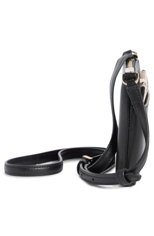 Kate Spade New York Textured Leather Crossbody Bag With Removable Pouch In Black