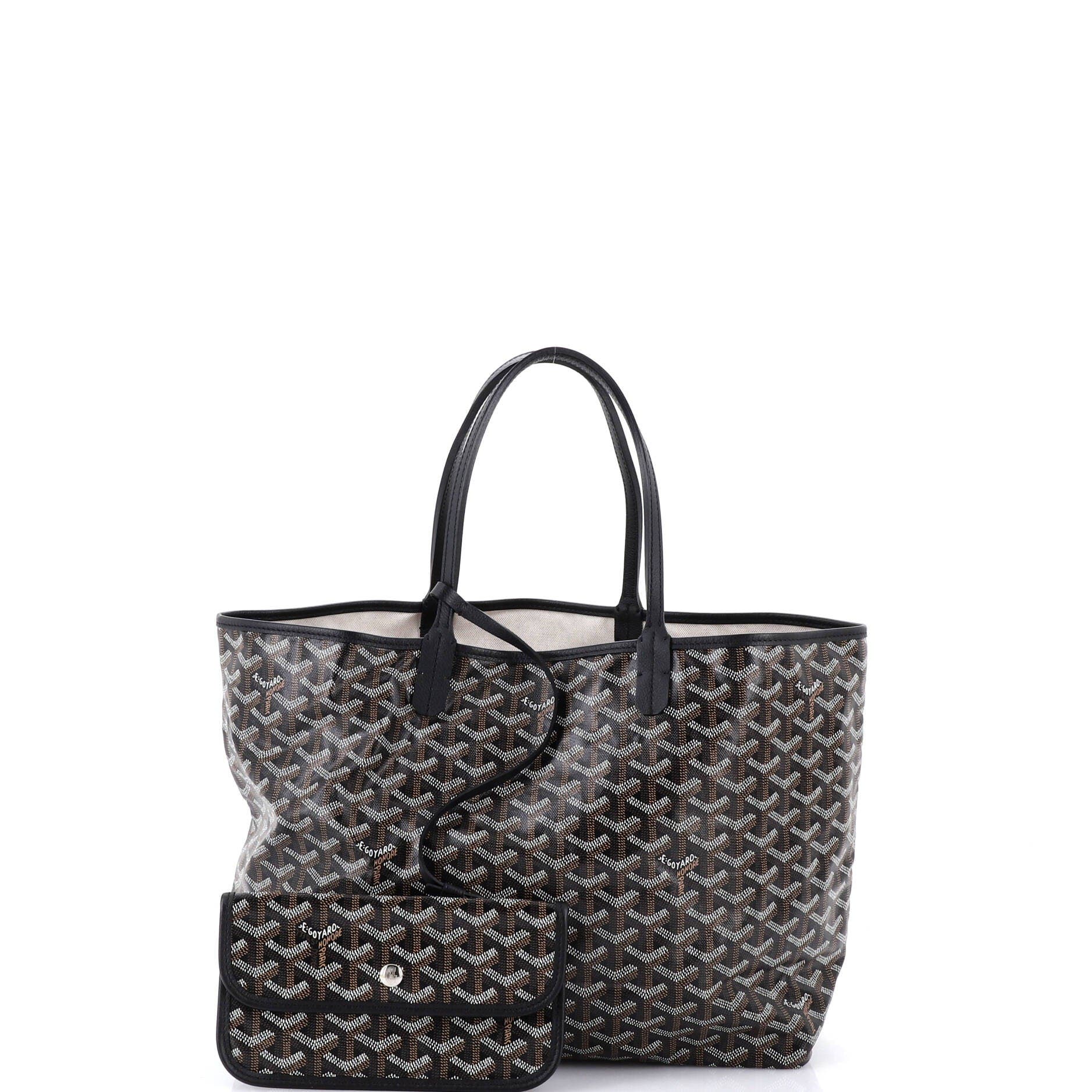 Pre-Owned Goyard Saint Louis Tote Printed Coated Canvas PM, Alternate, color, Black