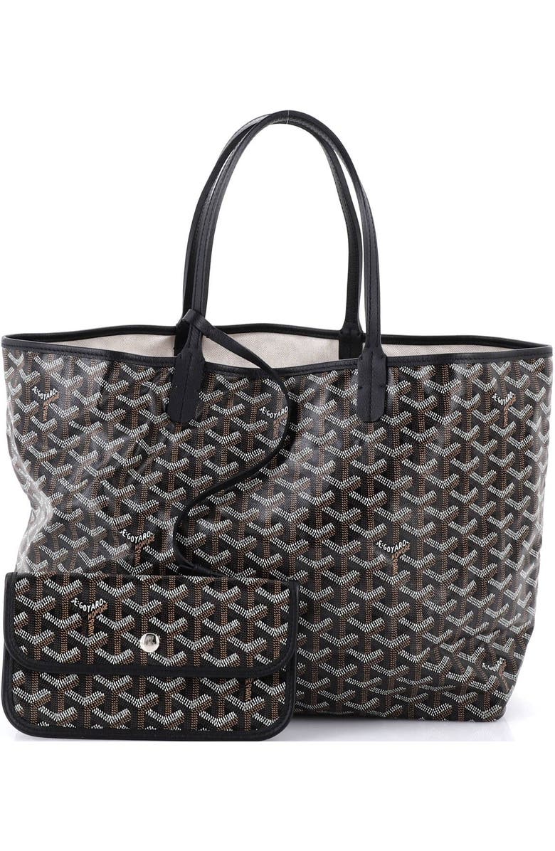 Pre-Owned Goyard Saint Louis Tote Printed Coated Canvas PM, Alternate, color, Black