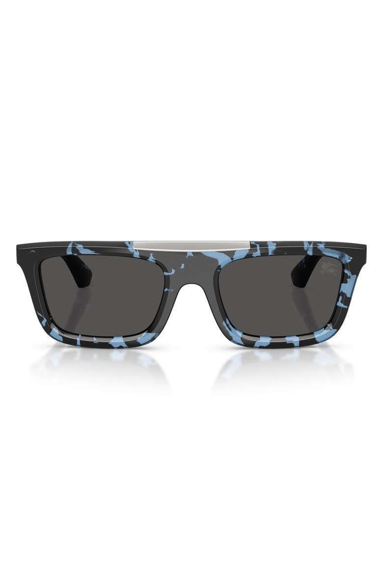 Burberry 54mm Rectangular Sunglasses, Main, color, Blue Havana