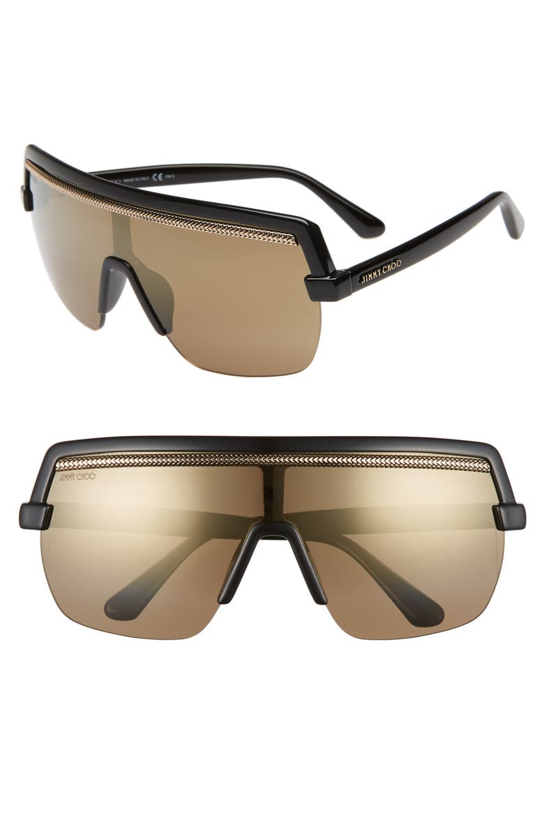 Pose 133mm Shield Sunglasses, Main, color, BLACK