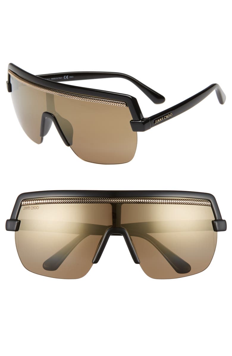 Jimmy Choo Pose 133mm Shield Sunglasses, Main, color, 