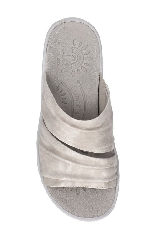 Shop Easy Street Seeker Ruched Sandal In Silver