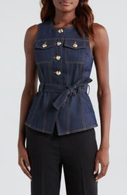 Cinq à Sept Renee Belted Denim Vest