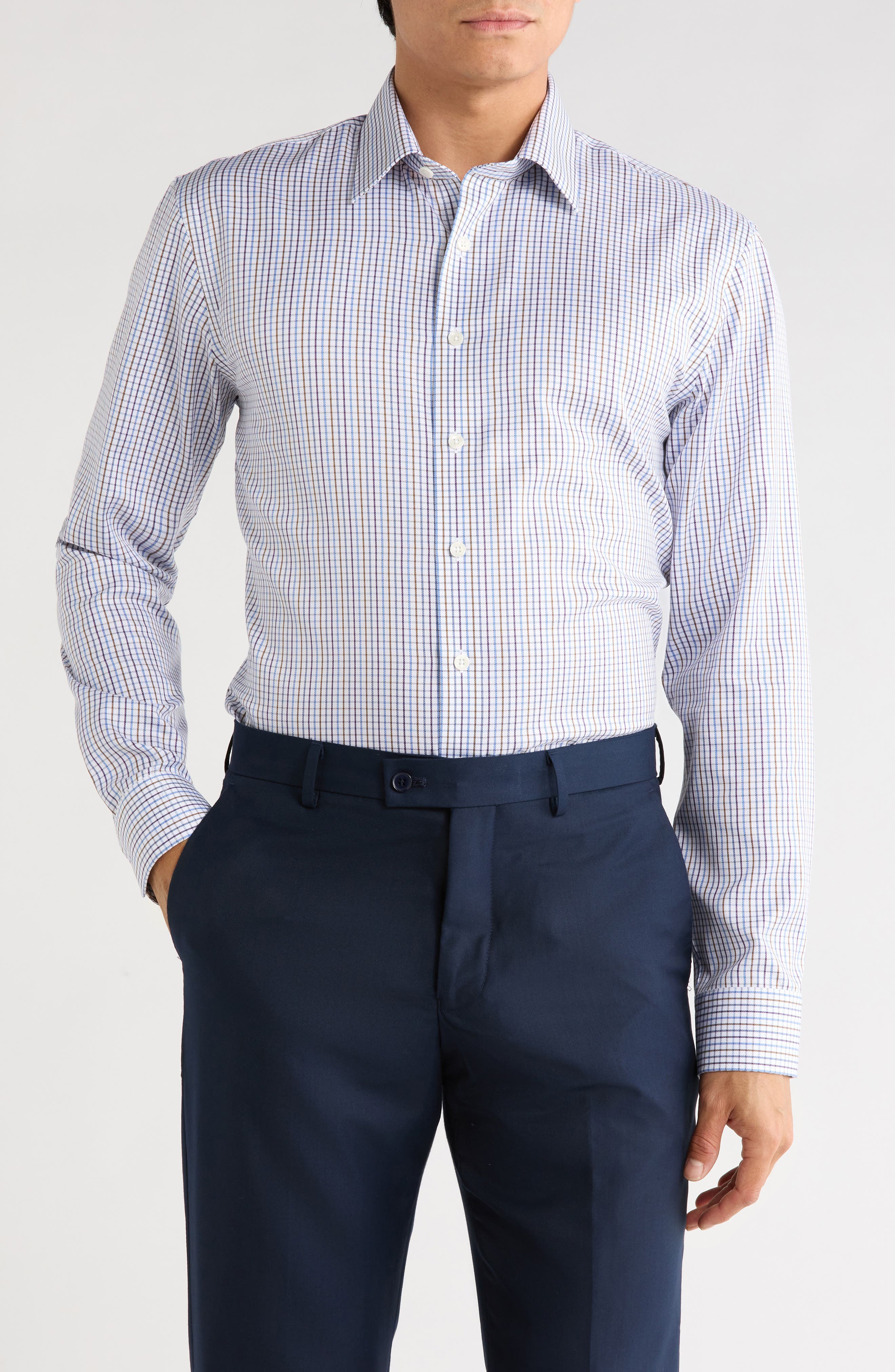 Check Trim Fit Dress Shirt
