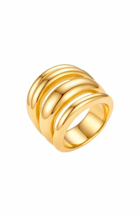 18k Gold Plate Multi-Band Ring