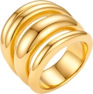 Adornia 18k Gold Plate Multi-Band Ring