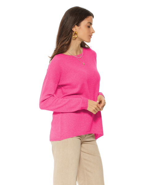 Lightweight Oversized Pure Cashmere Boatneck Sweater