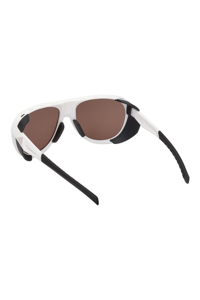 60mm Pilot Sunglasses, Alternate, color, WHITE / BROWN MIRROR