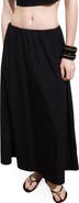 MANGO Flared Cotton Midi Skirt