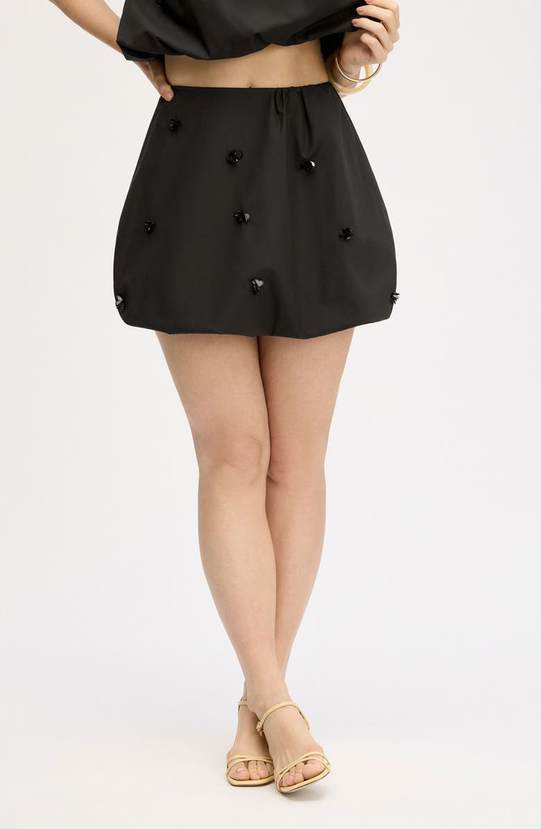 Sam Edelman Embellished Bubble Miniskirt, Alternate, color, True Black