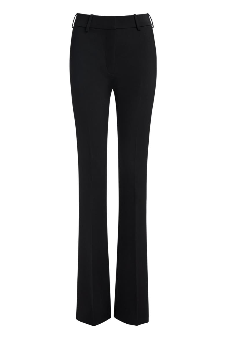 Low-Waisted Wool Satin Trousers, Alternate, color, black