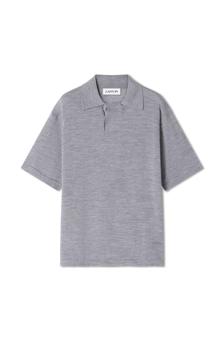 Lanvin Black Merino Wool Polo Shirt, Alternate, color, Light Grey