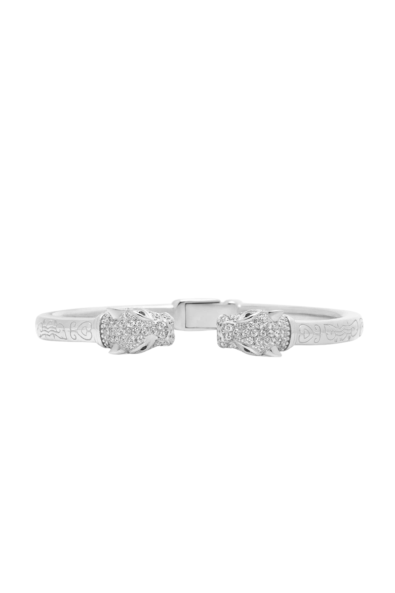 Panther Bangle, Alternate, color, Silver