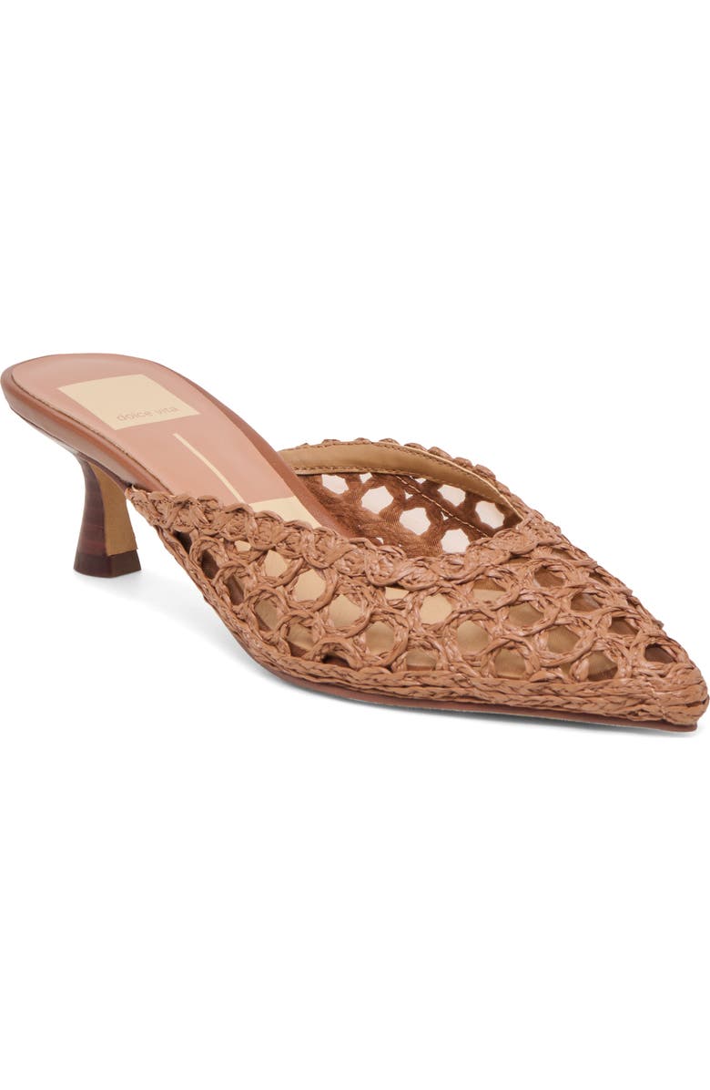 Dolce Vita Cleo Woven Mule, Main, color, Mid Brown Raffia
