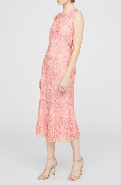Js Collections Meli Soutache Cocktail Midi Dress In Peony